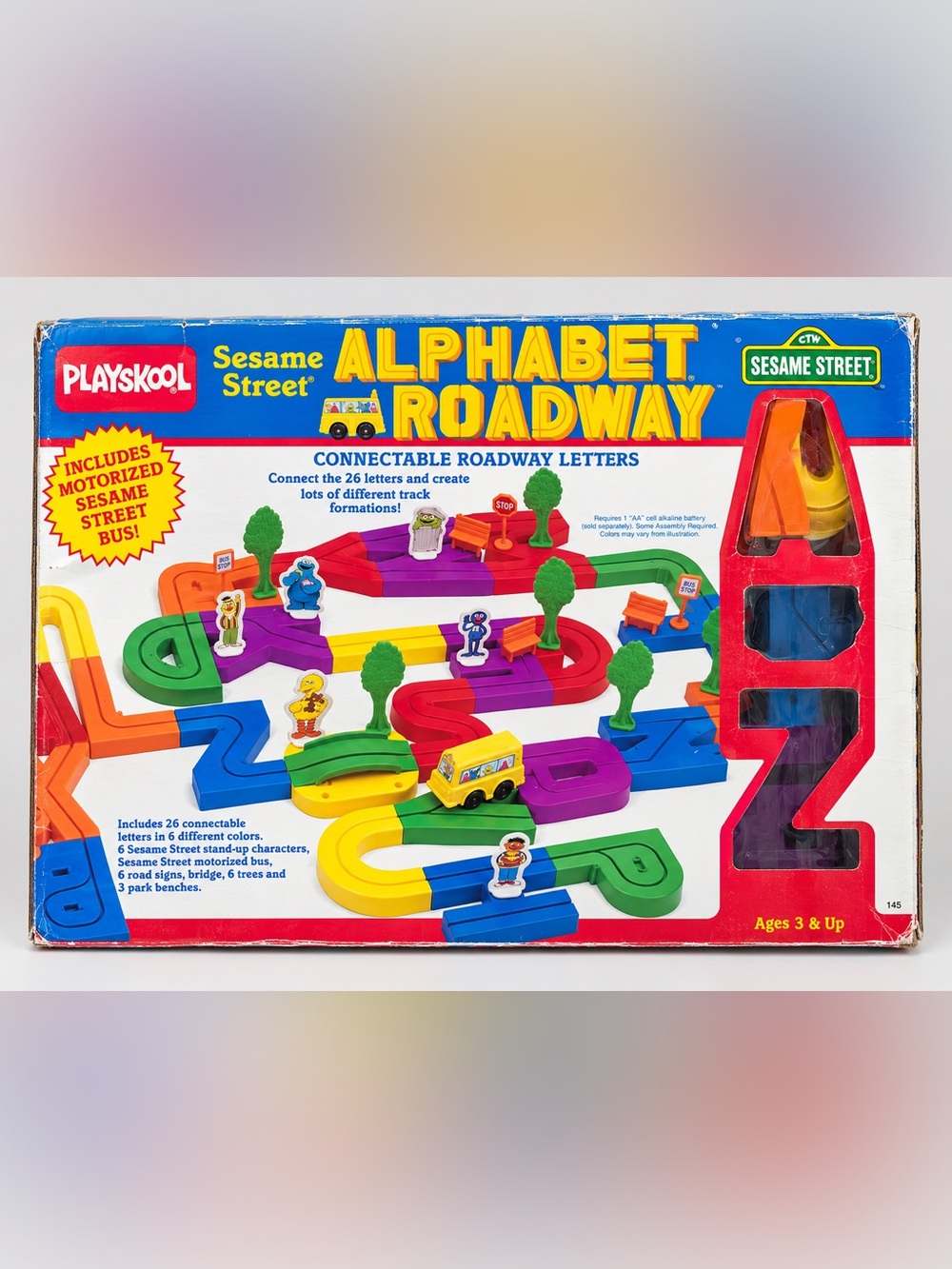 Vintage 1988 Playskool Sesame Street Alphabet Roadway Complete Set w/ Box
